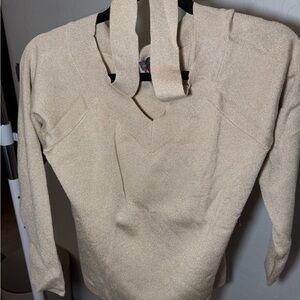 Vince Camuto Gold V-Neck Blouse